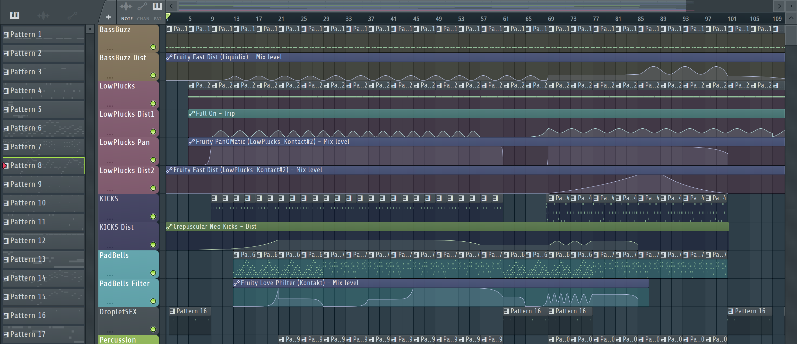 screenshot of DAW